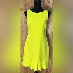 Women's neon yellow J Crew dress